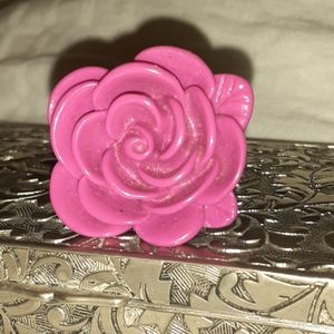 Beautiful BIG HOT PINK ROSE RING